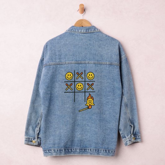 Funny Tic Tac Toe Denim Jacket (Hangar)
