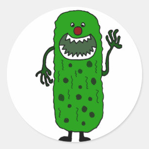 Funny Tickle Monster Cartoon Ronde Sticker