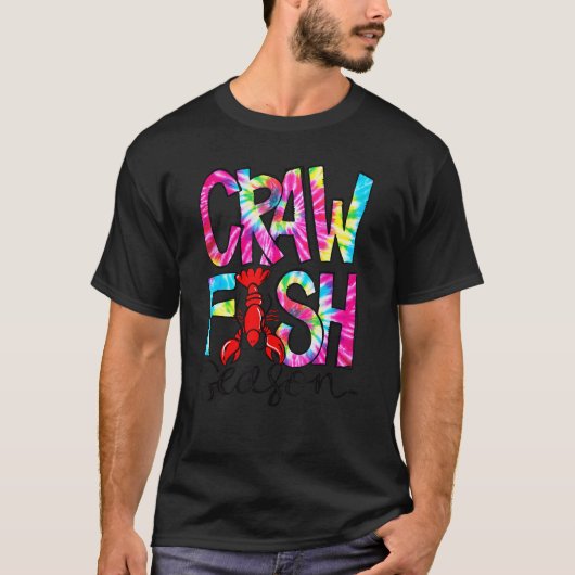 Funny Tie Dye Crawfish Season Mardi Gras Party App T-shirt (Voorkant)