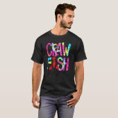 Funny Tie Dye Crawfish Season Mardi Gras Party App T-shirt (Voorkant volledig)