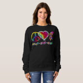 Funny Tie Dye Student Teacher Peace Love 1st Trui (Voorkant volledig)