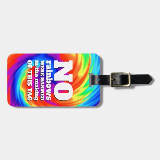 Funny TieDye Er zijn geen regenbogen beschadigd .. Bagagelabel (Voorkant horizontaal)