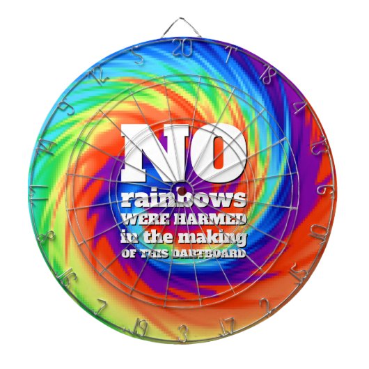 Funny TieDye Er zijn geen regenbogen beschadigd .. Dartbord (Voorkant)