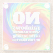 Funny TieDye Er zijn geen regenbogen beschadigd .. Glazen Onderzetter (Achterkant)