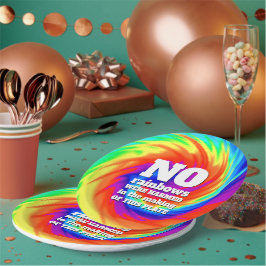 Funny TieDye Er zijn geen regenbogen beschadigd .. Papieren Bordje