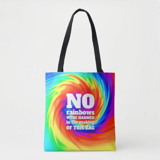Funny TieDye Er zijn geen regenbogen beschadigd .. Tote Bag (Voorkant)
