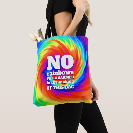 Funny TieDye Er zijn geen regenbogen beschadigd .. Tote Bag (Dichtbij)