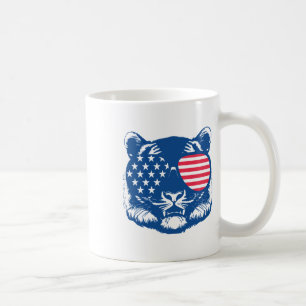 Funny Tiger American Flag Zoo Animal Patriotic 4th Koffiemok