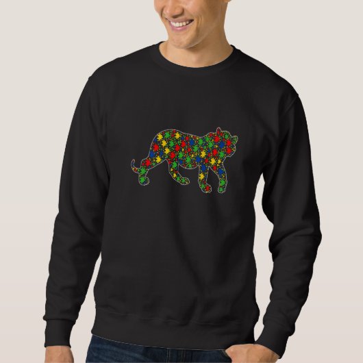Funny Tiger Animals puzzelstukjes autisme Trui (Voorkant)