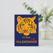 Funny Tiger be My ValenDinner Briefkaart (Staand voorkant)