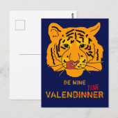 Funny Tiger be My ValenDinner Briefkaart (Voorkant / Achterkant)