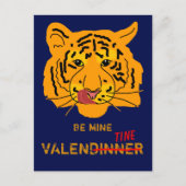 Funny Tiger be My ValenDinner Briefkaart (Voorkant)