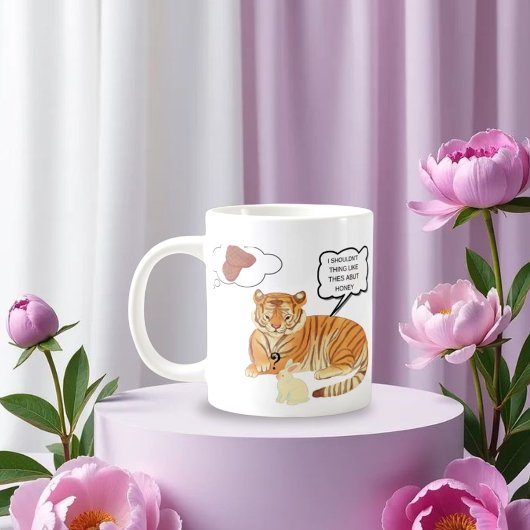 Funny Tiger & Bunny Dilemma – Leuke Dierenstrip Grote Koffiekop