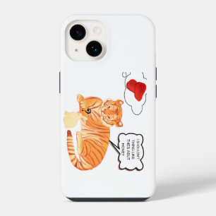 Funny Tiger & Bunny Dilemma – Leuke Dierenstrip iPhone 14 Hoesje