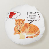 Funny Tiger & Bunny Dilemma – Leuke Dierenstrip Rond Kussen (Achterkant)