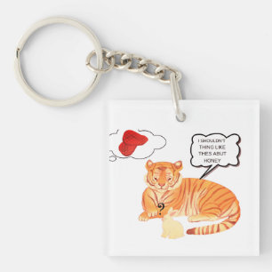 Funny Tiger & Bunny Dilemma – Leuke Dierenstrip Sleutelhanger