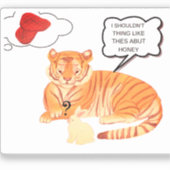Funny Tiger & Bunny Dilemma – Leuke Dierenstrip Sticker (Voorkant)