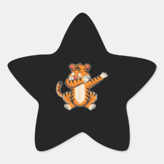 Funny Tiger Dab - Dabbing Tiger T - Tiger Ster Sticker