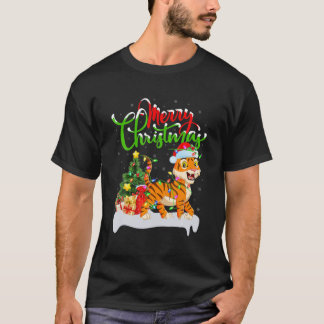 Funny Tiger Dierenvriend Xmas Lighting Tiger Chris T-shirt