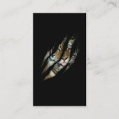 Funny Tiger Face Torn Claw Wild Safari Animal Cat Visitekaartje (Voorkant)