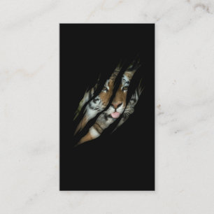 Funny Tiger Face Torn Claw Wild Safari Animal Cat Visitekaartje