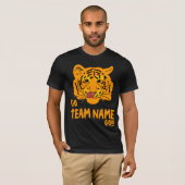 Funny Tiger Football Go en teamnaam T-shirt (Voorkant volledig)