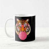 Funny Tiger Gles Blowing Bubble Gum Cute Tiger Fac Koffiemok (Links)