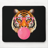 Funny Tiger Gles Blowing Bubble Gum Cute Tiger Fac Muismat (Voorkant)