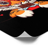 Funny Tiger Hart Chocolade Valentijn Tijger Dames Poster (Hoek)