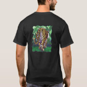 Funny Tiger Head en Tails Dark Mannen shirt (Achterkant)