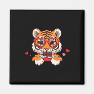 Funny Tiger Heart Chocolade Valentijn Tijger Dames Magneet