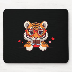 Funny Tiger Heart Chocolade Valentijn Tijger Dames Muismat
