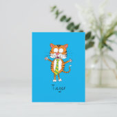 Funny Tiger in een Stropdas Cartoon Kind Briefkaart (Staand voorkant)