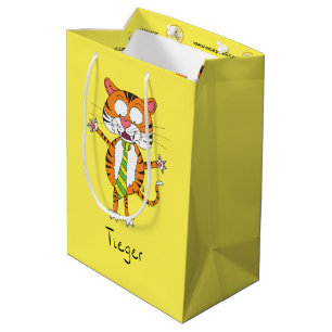 Funny Tiger in een Stropdas Cartoon Kind Medium Cadeauzakje