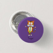 Funny Tiger in een Stropdas Cartoon Kind Ronde Button 3,2 Cm (Voorkant /achterkant)