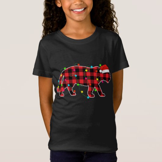 Funny Tiger Kerstboom Red Pset Xmas Dieren T-shirt (Voorkant)