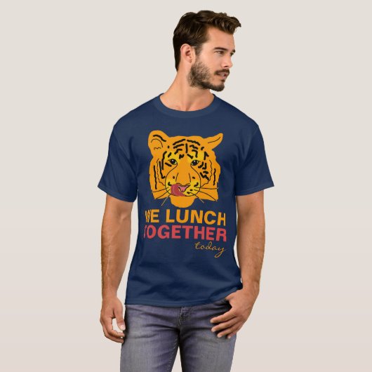 Funny Tiger Lunch Samen uniek aanpasbaar T-shirt (Voorkant volledig)