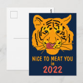 Funny Tiger Nice om je in 2022 te bevallen Briefkaart (Voorkant / Achterkant)