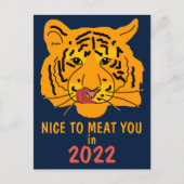 Funny Tiger Nice om je in 2022 te bevallen Briefkaart (Voorkant)