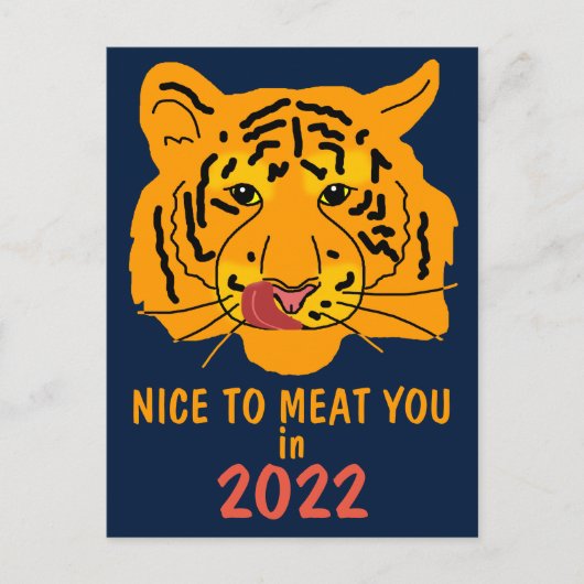 Funny Tiger Nice om je in 2022 te bevallen Briefkaart (Voorkant)