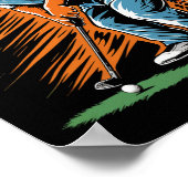 Funny Tiger Playing Golf Funny Animal Golfer Tiger Poster (Hoek)