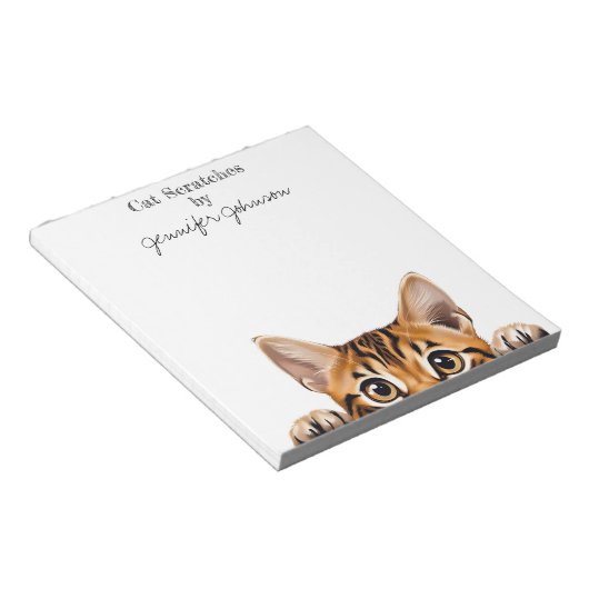 Funny Tiger Tabby Cat Notitieblok (Schuin)