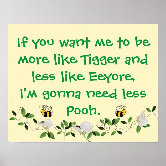 Funny Tigger en Pooh Sign Poster (Voorkant)