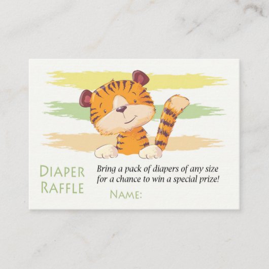 Funny tijger Diaper Raffle Tickets (Voorkant)