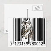 Funny tijger-streepjescodevector briefkaart (Voorkant / Achterkant)