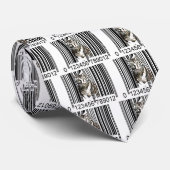 Funny tijger-streepjescodevector stropdas (Opgerold)