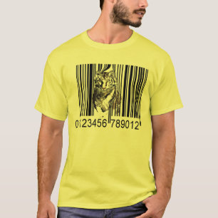Funny tijger-streepjescodevector t-shirt