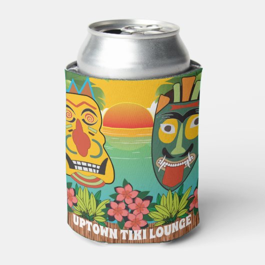 Funny Tiki heeft een tropische zonsondergang en na Blikjeskoeler (Blikje Voorkant)