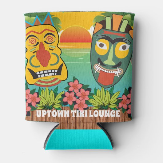 Funny Tiki heeft een tropische zonsondergang en na Blikjeskoeler (Voorkant)