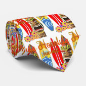 Funny Tiki Honolulu Hawaii Surfing Stropdas (Opgerold)